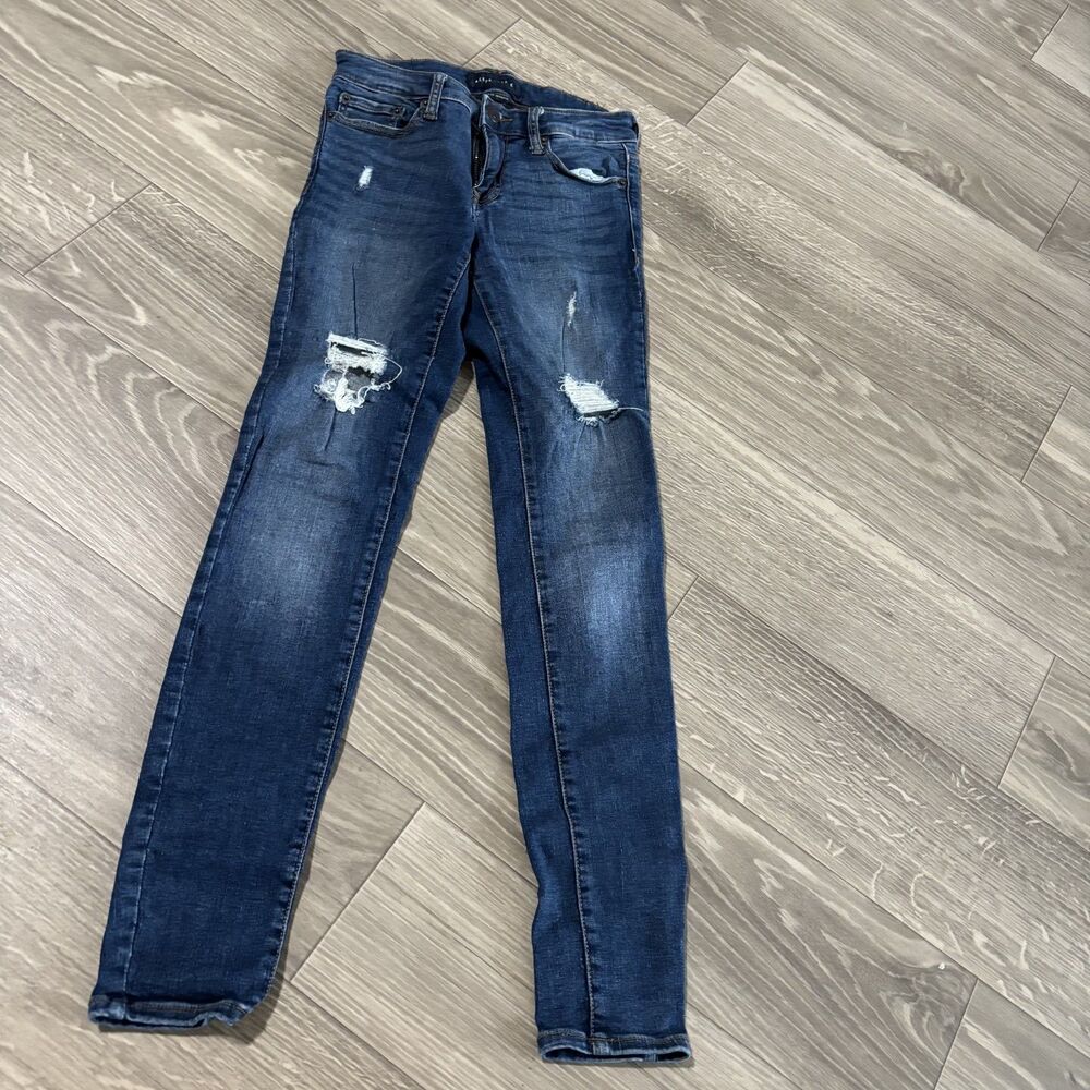 Aeropostale Distressed Flare Jeans Dark Wash 0R